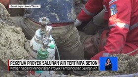 VIDEO: Pekerja Proyek Saluran Air tertimpa Beton