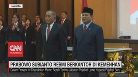 VIDEO: Prabowo Subianto Resmi Berkantor di Kemenhan