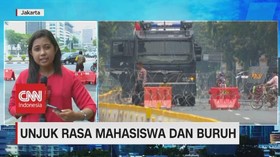 VIDEO: Demo Mahasiswa, Jalan Merdeka Barat DiJaga Ketat