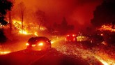 FOTO : Kebakaran Hutan Ancam Wilayah Elite California Kebakaran hutan dan lahan di California terus meluas. Api terus bergerak akibat angin kencang ke pemukiman elite dekat Los Angeles.