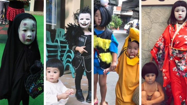 Bocah berusia dua tahun itu viral karena membuat teman-temannya di TK menangis karena memakai kostum Halloween No-Face.