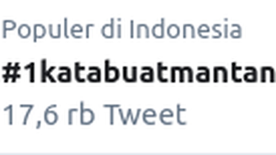 Berbagai unggahan netizen terkait tagar #1katabuatmantan yang jadi trending topic di Twitter.