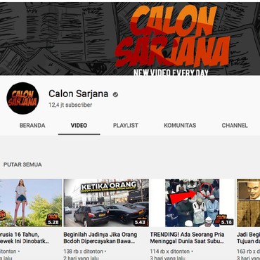 Ini Penyebab Akun YouTube Calon Sarjana Menghilang