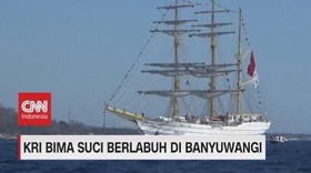 VIDEO: Berlayar ke 9 Negara, KRI Bima Suci Tiba di Banyuwangi