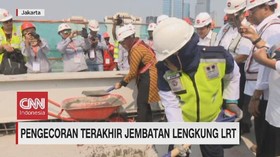 VIDEO: Pengecoran Terakhir Jembatan Lengkung LRT
