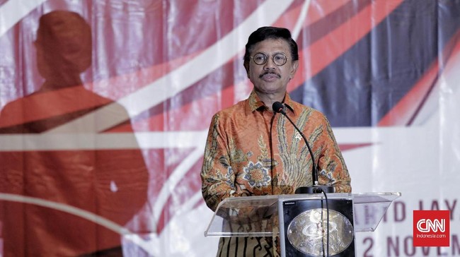 Menkominfo Johnny G Plate saat peluncuran portal aduanasn.id dan penandatanganan SKB penanganan radikaliesme ASN di Jakarta. Selasa, 12 Novber 2019. CNN Indonesia/Adhi Wicaksono