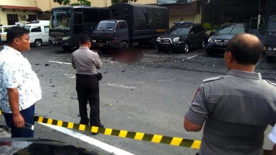 Kondisi terkini Polrestabes Medan usai diguncang bom bunuh diri.