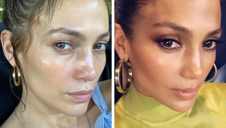 Deretan artis wanita Hollywood ini berani mengunggah foto di laman media sosial tanpa mengenakan make-up. Penasaran?