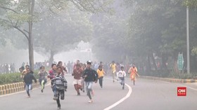 VIDEO: India Gelar Lomba Lari di Tengah Kabut Asap