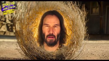 Muka Bersinar, Keanu Reeves Muncul di Trailer SpongeBob Movie