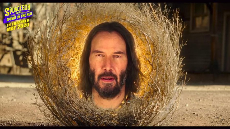 Muka Bersinar, Keanu Reeves Muncul di Trailer SpongeBob Movie