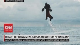 VIDEO: Rekor Terbang Menggunakan Kostum 'Iron Man'