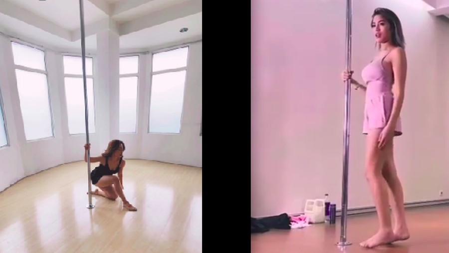 Sejumlah artis membuat heboh dunia maya karena sedang melakukan aksi pole dance.