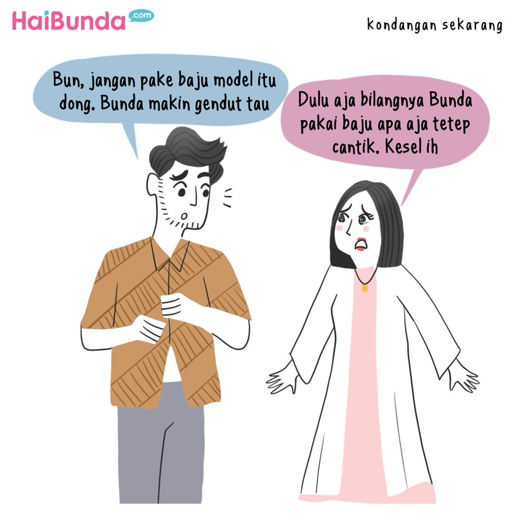 Ini perbedaan yang dialami Bunda di komik ini saat baru nikah dan 5 tahun nikah. Kalau Bunda, apa perbedaan yang dirasa? Ya, walaupun tetap mesra sih, he-he.