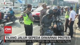 VIDEO: Tilang Jalur Sepeda Diwarnai Protes