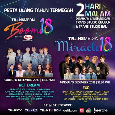 EXO dan NCT Dream Meriahkan HUT ke-18 Transmedia