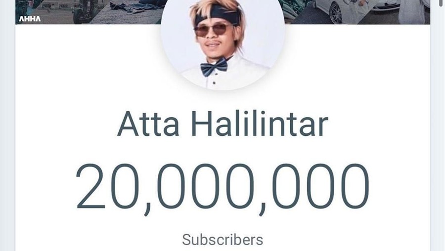 Saluran Youtube Atta Halilintar sukses mendapatkan 20 juta subscriber.