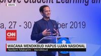 VIDEO: Mendikbud Nadiem Makarim Akan Hapus Ujian Nasional