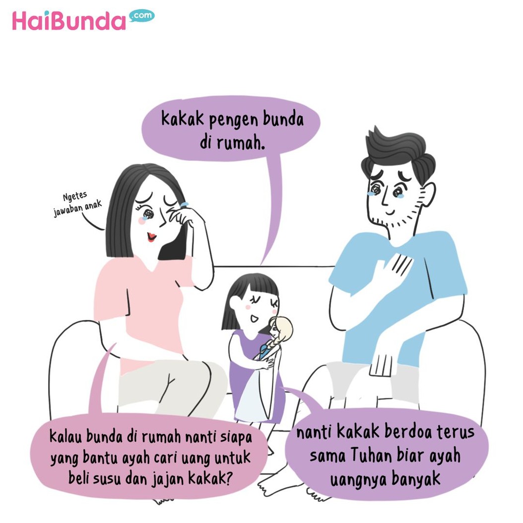 Jleb! Bunda di komik ini dapat pertanyaan menohok anak. Si kecil pernah mengutarakan hal serupa? Share yuk.
