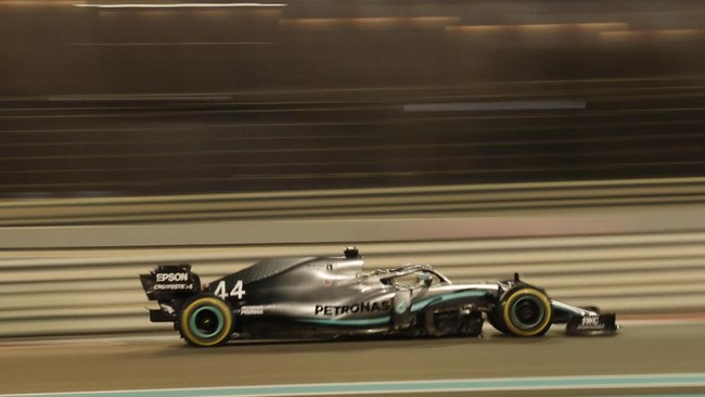 Mercedes driver Lewis Hamilton of Britain steers his car during the Emirates Formula One Grand Prix, at the Yas Marina racetrack in Abu Dhabi, United Arab Emirates, Sunday, Dec.1, 2019. (AP Photo/Hassan Ammar)