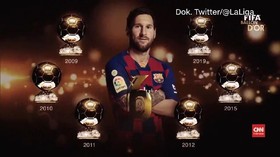 VIDEO: Lionel Messi Terima Trofi Ballon d'Or Keenam Kalinya