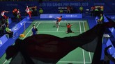 FOTO: Badminton Putra Indonesia Pertahankan Emas di SEA Games Tim badminton putra sukses mempertahankan medali emas SEA Games usai mengalahkan Malaysia 3-1 pada final beregu putra di Manila, Rabu (4/12).