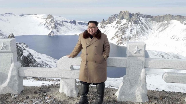 This undated photo provided on Wednesday, Dec. 4, 2019, by the North Korean government shows North Korean leader Kim Jong Un visits Mount Paektu, North Korea. North Korea says leader Kim has taken a second ride on a white horse to a sacred mountain in less than two months. Independent journalists were not given access to cover the event depicted in this image distributed by the North Korean government. The content of this image is as provided and cannot be independently verified. Korean language watermark on image as provided by source reads: 