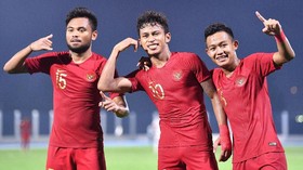 FOTO: Pesta Indonesia ke Gawang Laos dan Lolos ke Semifinal