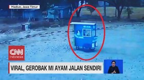 VIDEO: Viral, Gerobak Mie Ayam Jalan Sendiri