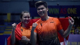 FOTO: Badminton Indonesia Penuhi Target Emas di SEA Games