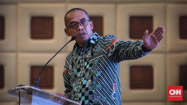 Dirjen Pajak, Suryo Utomo saat dialog perpajakan di Jakarta, Selasa, 10 Desember 2019. CNNIndonesia/Safir Makki