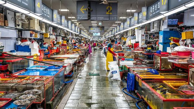 Pesta Seafood di Pasar Ikan Jagalchi Busan