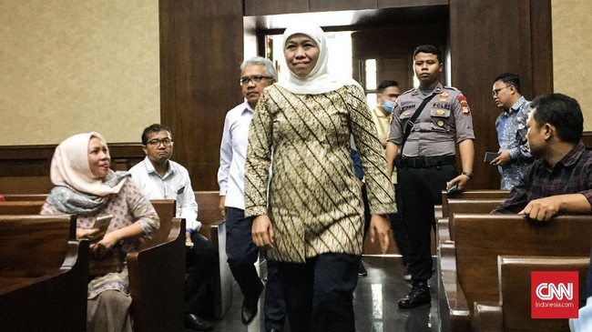 Gubernur Jawa Timur Khofifah Indar Parawansa menjadi saksi kasus suap Romahurmuziy, Rabu (11/12