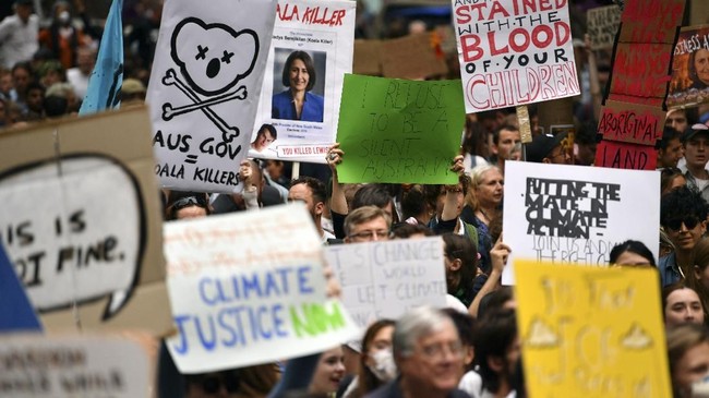 FOTO: Aksi Demo Protes Kabut Asap Pekat di Sydney