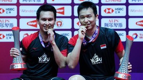 FOTO: Keperkasaan Ahsan/Hendra Juara BWF World Tour Finals