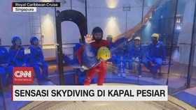 VIDEO: Sensasi Skydiving di Kapal Pesiar