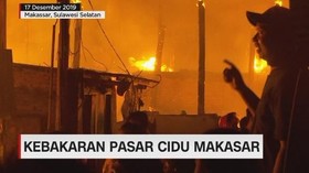 VIDEO: Kebakaran Terjadi di Pasar Cidu Makassar