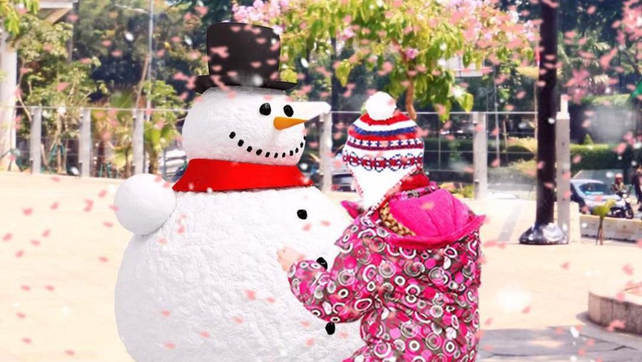 Wahana permainan salju Trans Snow World yang akan segera dibuka di kawasan Bintaro.