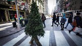 FOTO: Manusia Pohon Natal Hebohkan Liburan New York Pohon Natal biasanya hanya berdiam di satu tempat. Namun berbeda dengan pohon natal di New York yang bisa jalan ke mana-mana.