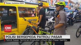 VIDEO: Polisi Bersepeda Patroli Pasar di Medan