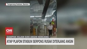 VIDEO: Atap Stasiun Serpong Rusak Diterjang Angin