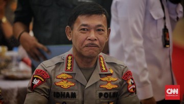 Kapolri Jenderal Pol Idham Azis saat rilis akhir tahun Polri. Jakarta, Sabtu, 28 Desember 2019. CNNIndonesia/Adhi Wicaksono.