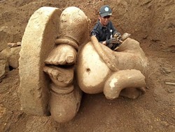 Temuan Batu Bata di Arca Ganesha Terbesar Dieng Ungkap Fakta Baru