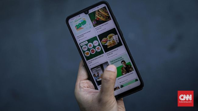 Ilustrasi Grab Food. CNN Indonesia/Bisma Septalisma
