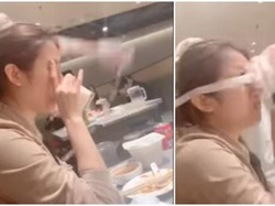Duh! Wanita Ini Kena Tamparan Mi Saat Pegawai di Resto Beraksi