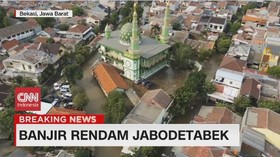 VIDEO: Penampakan dari Udara Banjir Kali Bekasi