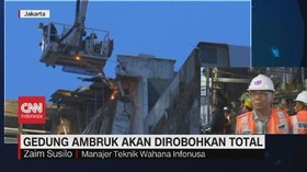 VIDEO: Gedung 4 Lantai yang Ambruk Akan Dirobohkan Total