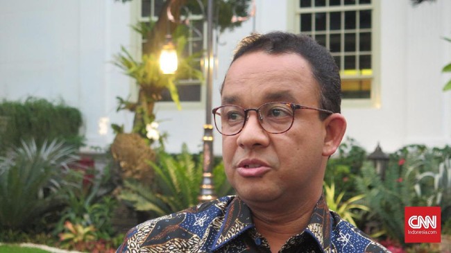 Gubernur DKI Jakarta Anies Baswedan usai mengikuti rapat di Kompleks Istana Kepresidenan Jakarta, Rabu (8/1).