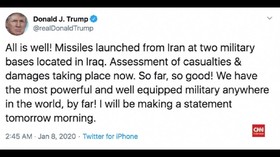 VIDEO: Cuitan Trump Pasca Serangan Roket Iran