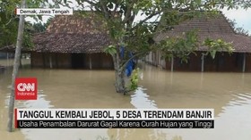 VIDEO: Tanggul Kembali Jebol, 5 Desa Terendam Banjir